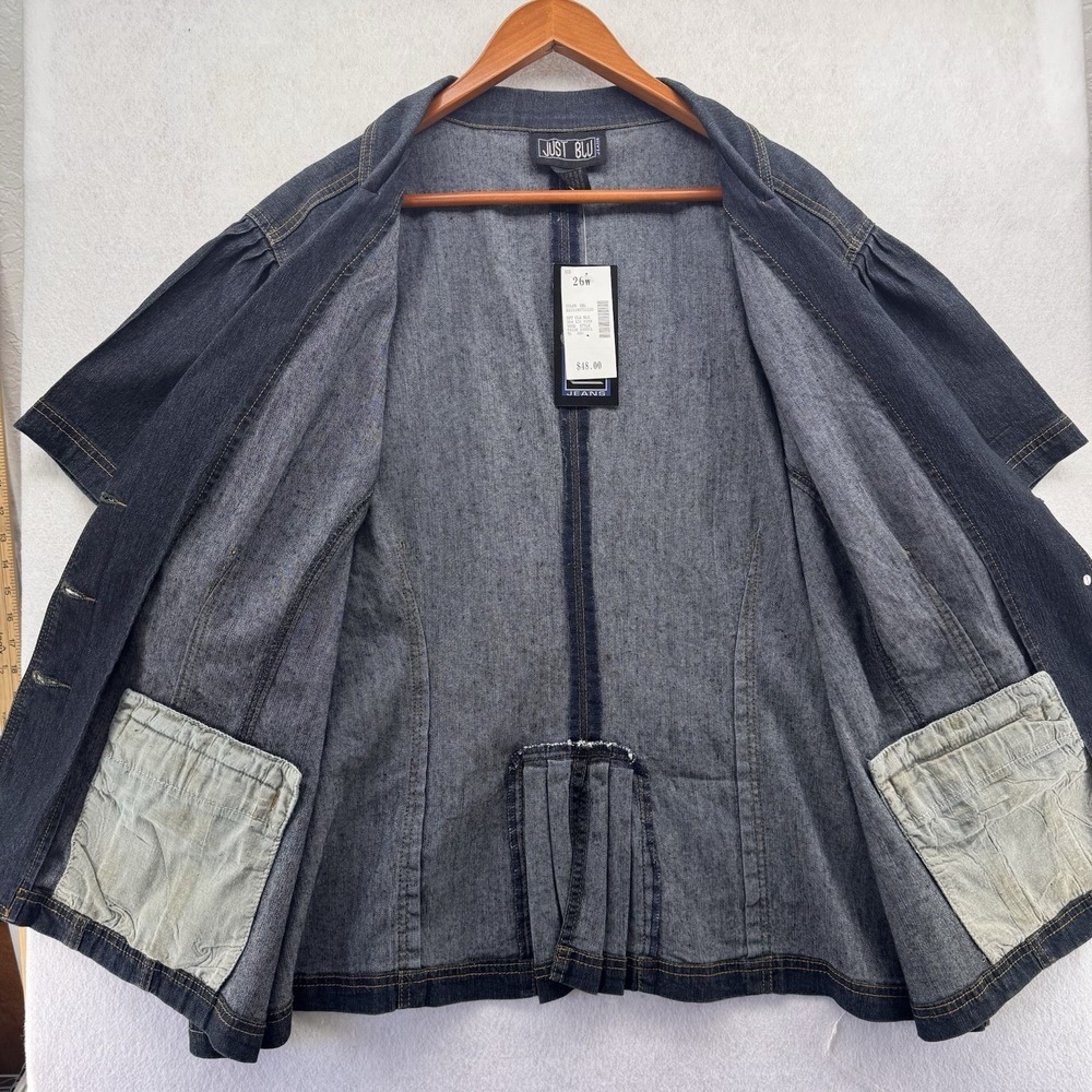 Just Blu Jeans Denim Jean Blazer Jacket Embellishment 26W NWT - Picture 10 of 12